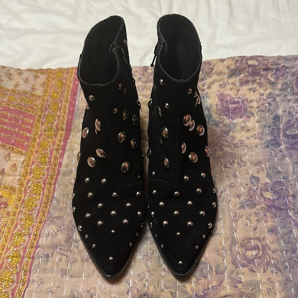 Kenneth Cole New York Black suede and silver embellished boots - Picture 2 of 4